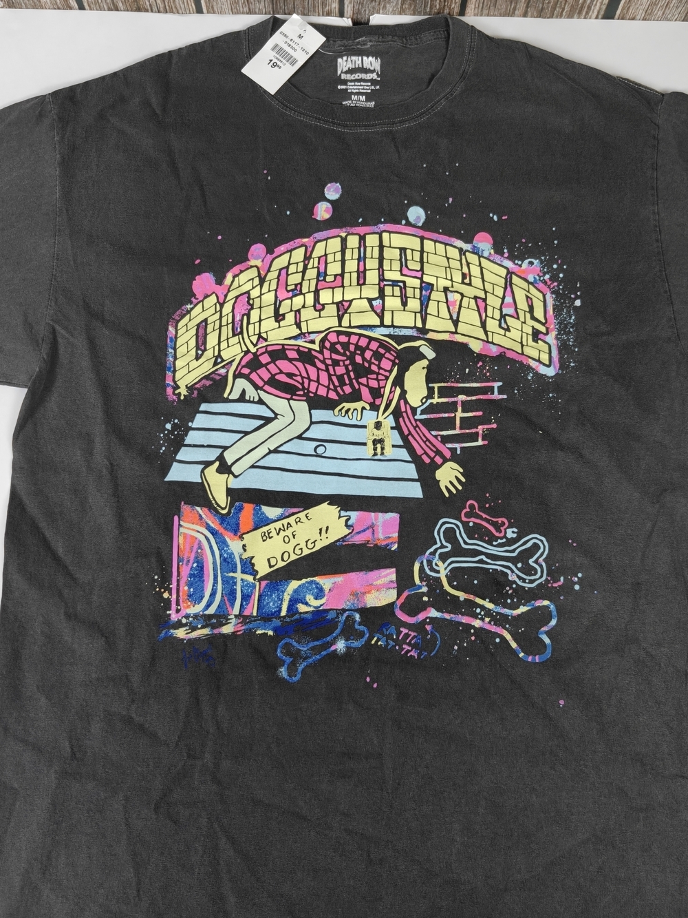 Death Row Records Graphic Tee - Black with Multicolor Print Size M